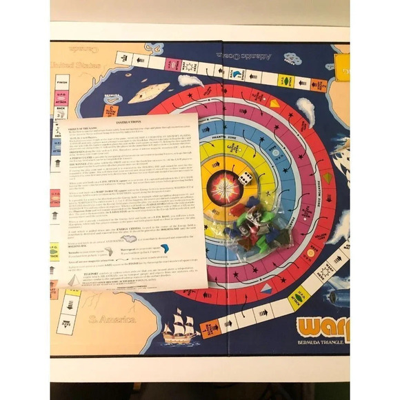 Vintage 1985 Warp Out A Triken Company Game Bermuda Triangle UFO Ships - Picture 9 of 15